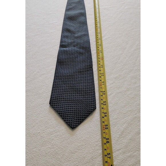 Ralph Lauren POLO Men's Neck Tie 100% SILK Navy Tan Circles Minimalist Office - Picture 6 of 7